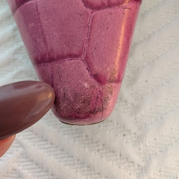 Stuart Weitzman pink croc embossed leather heels Pointy Toe Size 10 - Picture 11 of 12